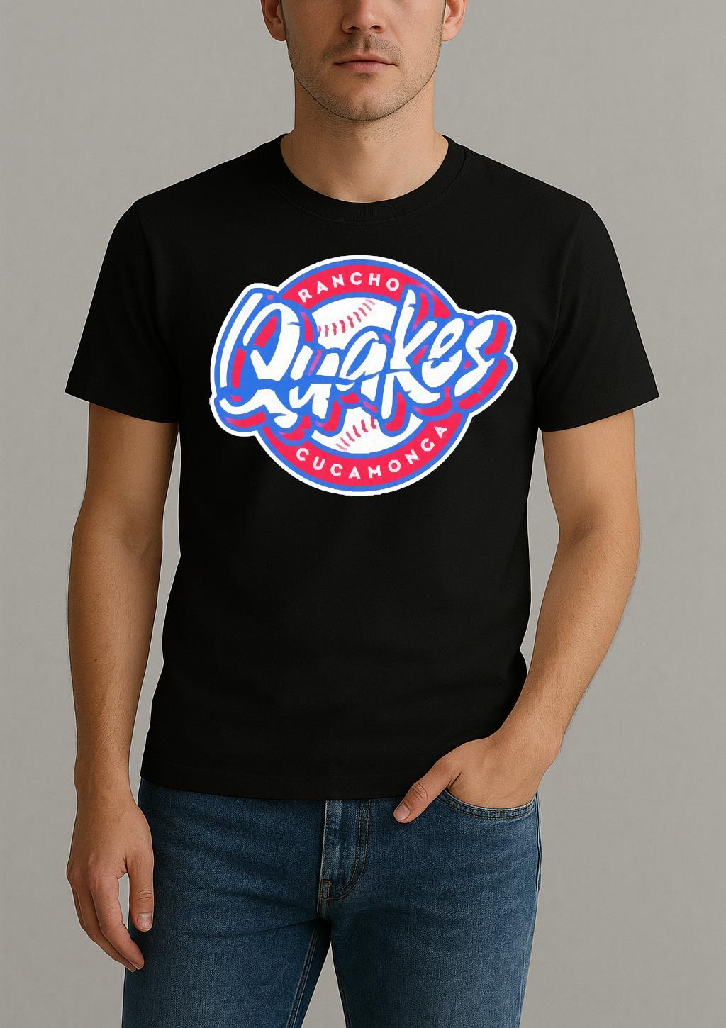 Rancho Quakes Cucamonga Logo Premium Shirt by Bino Shirt – Custom Graphic T-Shirt