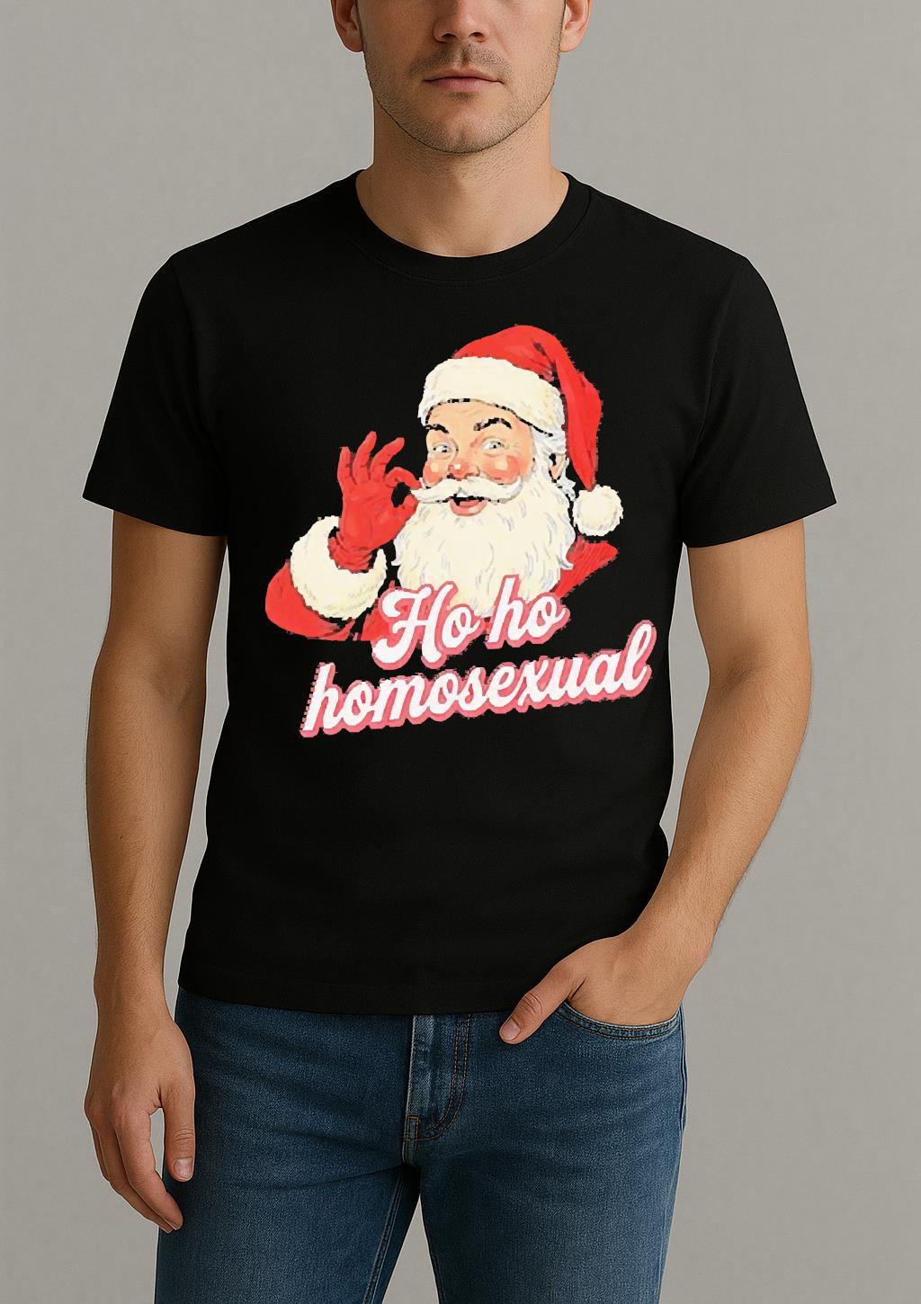Santa Claus Ho Ho Homosexual Premium Shirt by Bino Shirt – Custom Graphic T-Shirt