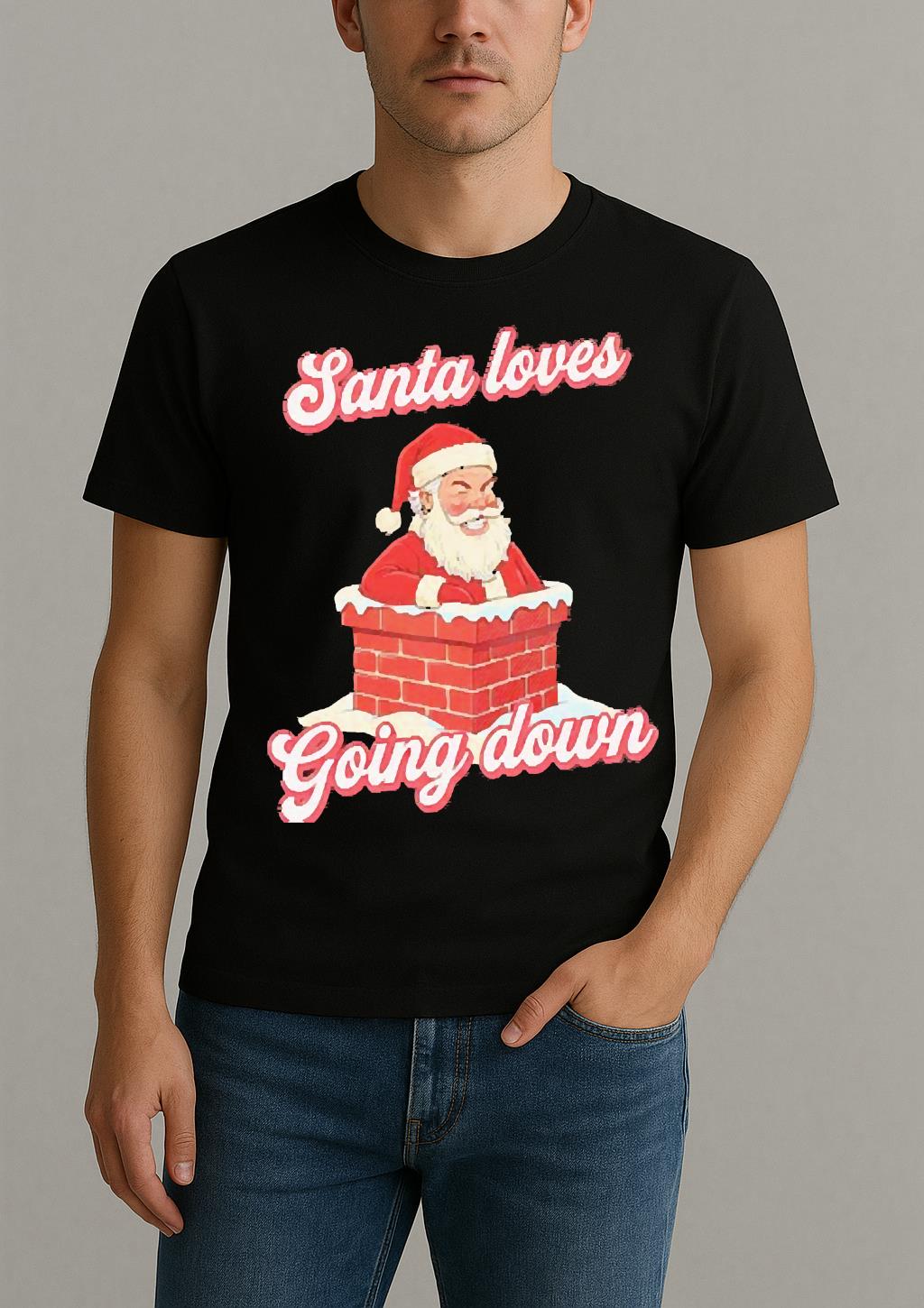 Santa Loves Going Down Premium Shirt by Bino Shirt – Custom Graphic T-Shirt