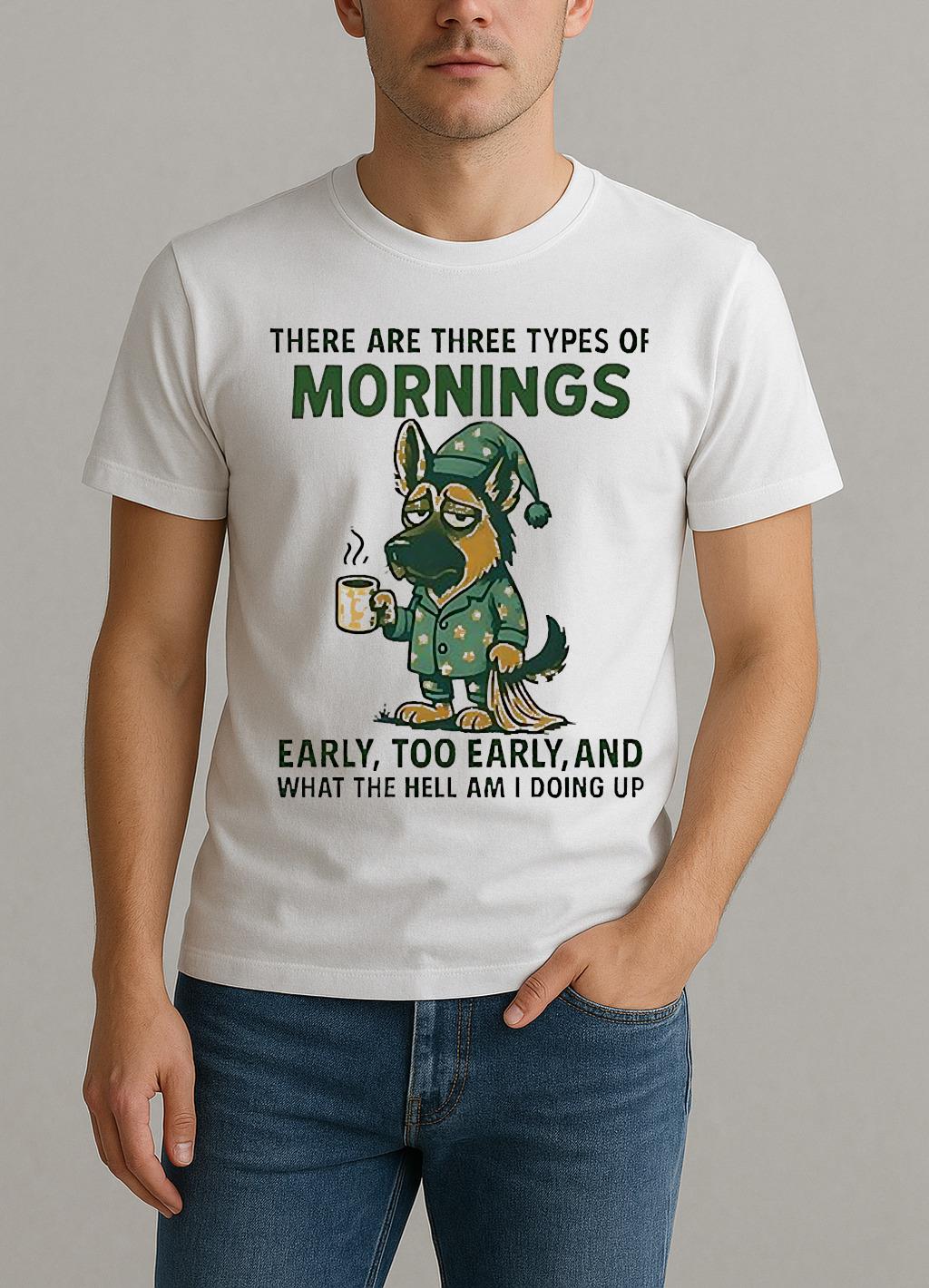 There Are Three Types Of Mornings German Shepherd Dog Shirt by Bino Shirt – Custom Graphic T-Shirt