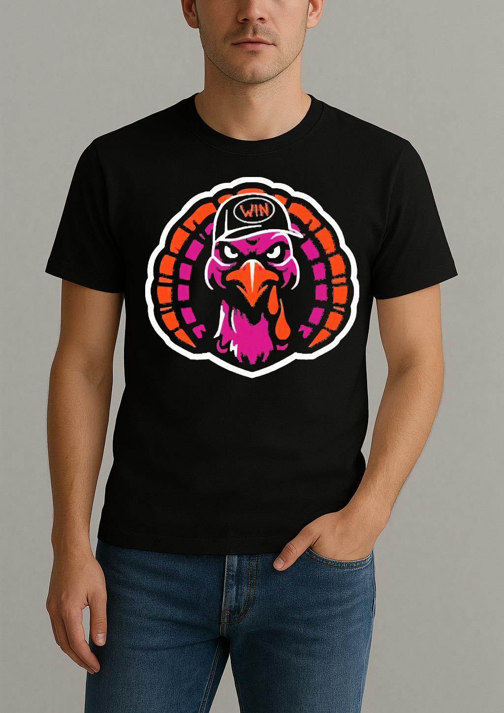 Virginia Tech Hokies Turkey With Win Shirt by Bino Shirt – Custom Graphic T-Shirt