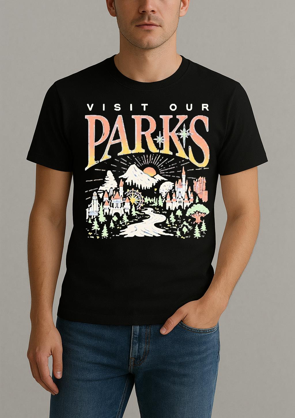 Visit Our Parks City Skyline Premium Shirt by Bino Shirt – Custom Graphic T-Shirt