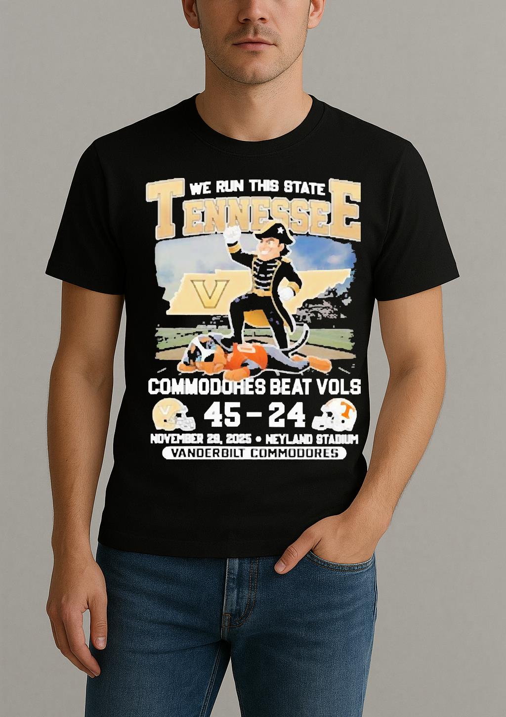 We Run This State 2025 Vanderbilt Commodores Beat Vols Tennessee Score Shirt by Bino Shirt – Custom Graphic T-Shirt