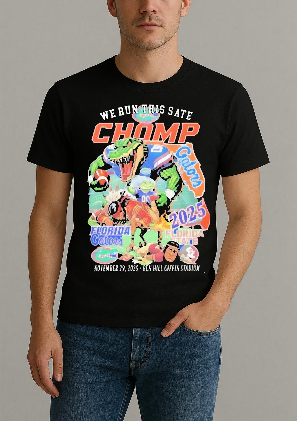 We Run This State Florida Sunshine Showdown 2025 Florida Gators Beat 40 21 Florida State Mascots Shirt by Bino Shirt – Custom Graphic T-Shirt