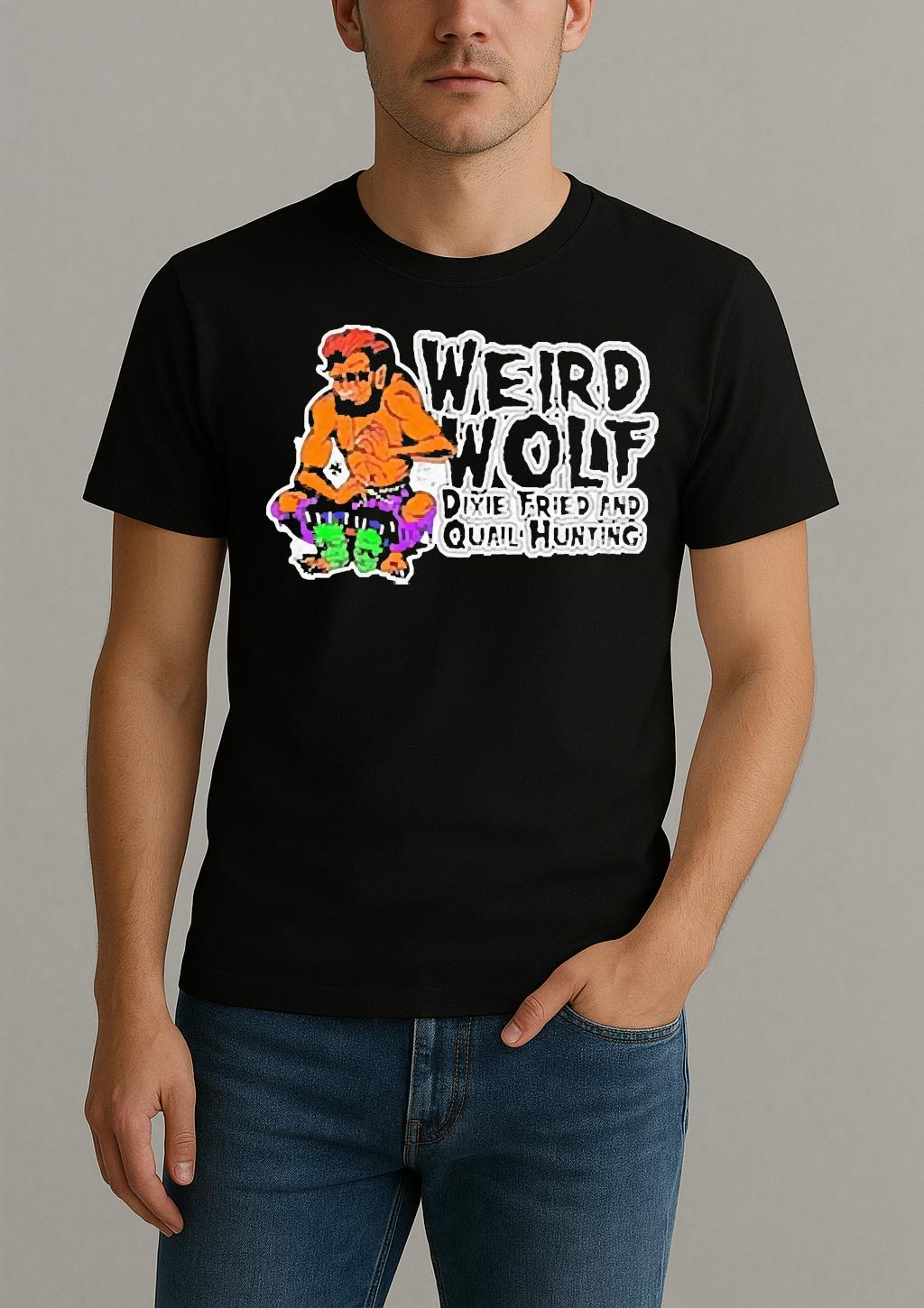 Weird Wolf Dixie Fried And Quail Hunting Goat Cartoon Shirt by Bino Shirt – Custom Graphic T-Shirt