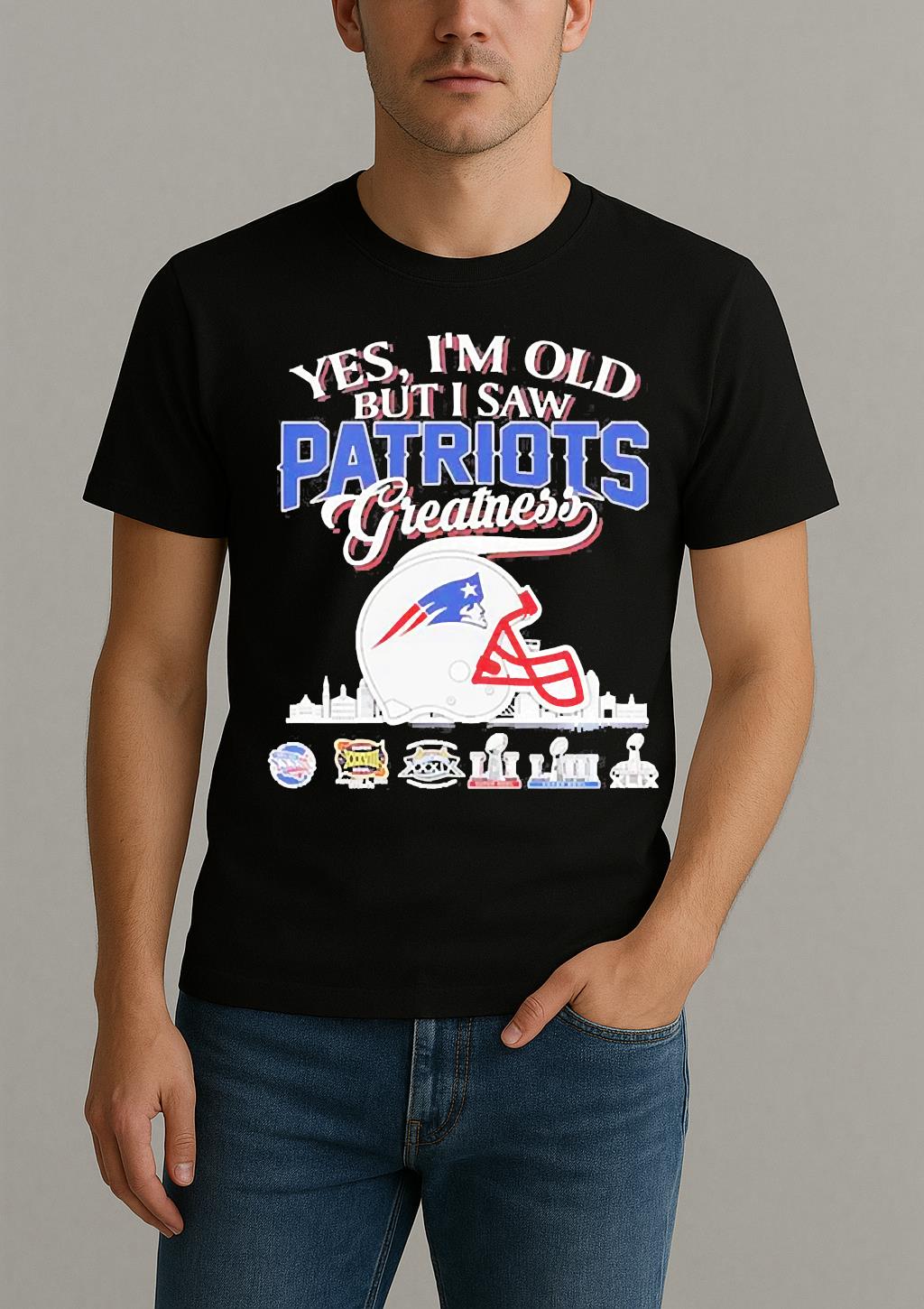 Yes Im Old But I Saw Patriots Helmet Greatness Shirt by Bino Shirt – Custom Graphic T-Shirt