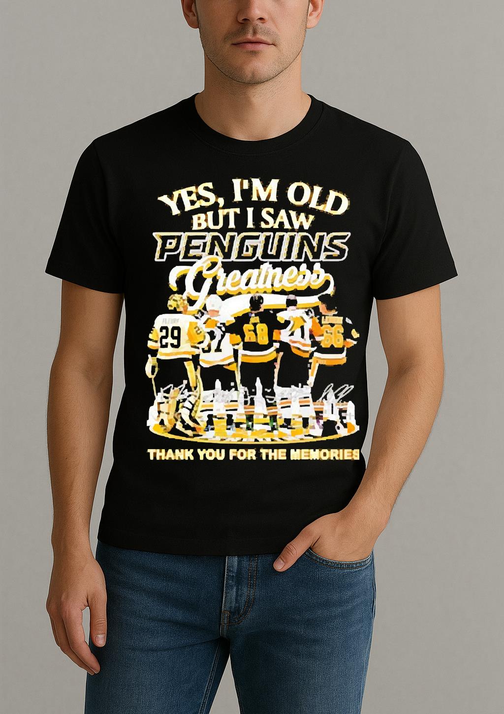 Yes Im Old But I Saw Penguins Greatness Thank You For The Memories Premium Shirt by Bino Shirt – Custom Graphic T-Shirt